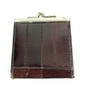 Eel skin leather change purse